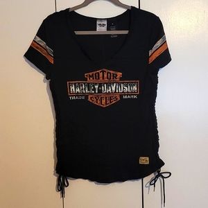 V neck Harley-Davidson Shirt Lace up sides